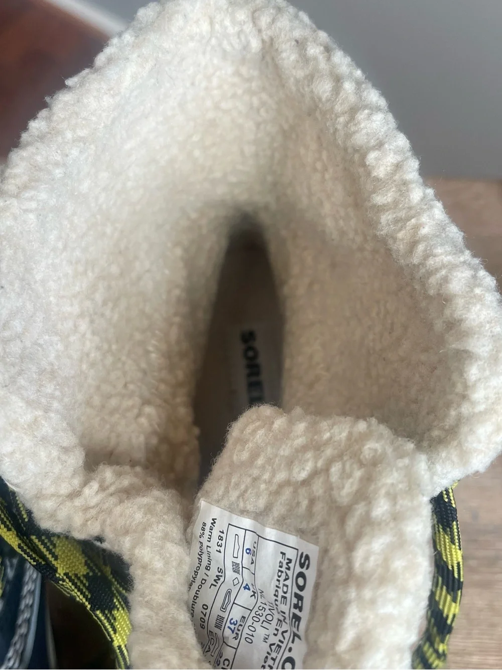 Sorel Duck Boots Women’s Size 6 Black & White Houndstooth Cozy Lined Waterproof